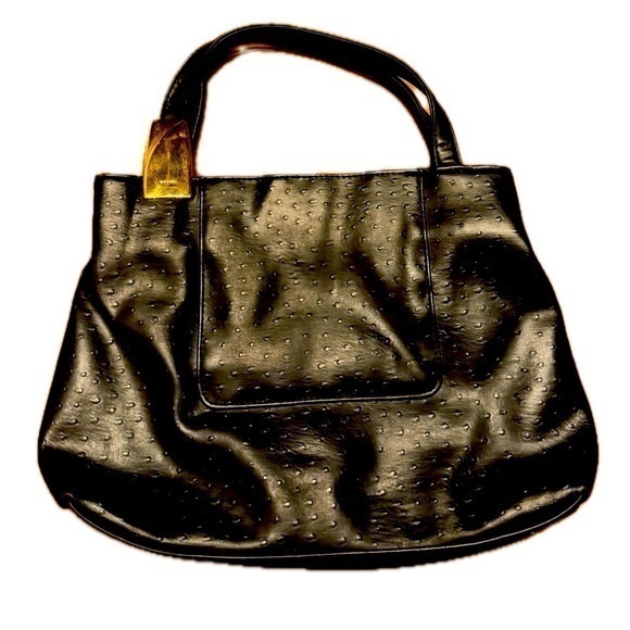 Vintage Black and Gold Handbag - Picture 1 of 13